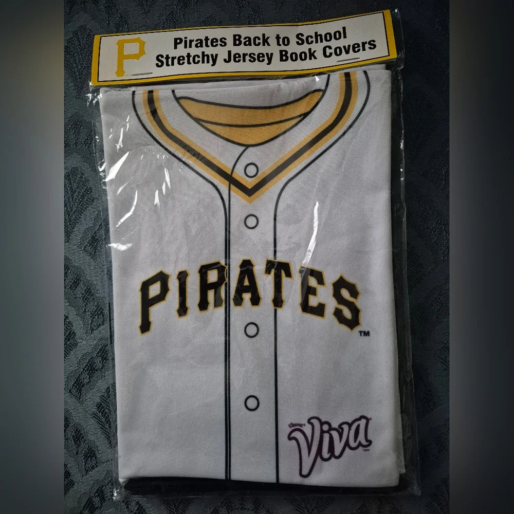 NEW RARE PITTSBURGH SGA PIRATES BACK-TO-SCHOOL STRETCHY JERSEY BOOK COVERS 2pcs